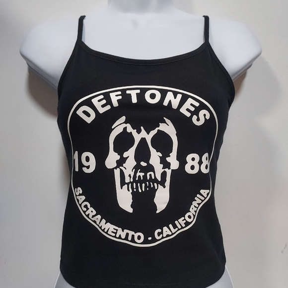 Deftones crop top skull self titled 1988 sacramento numetal shirt y2k slipkn… - Picture 2 of 4